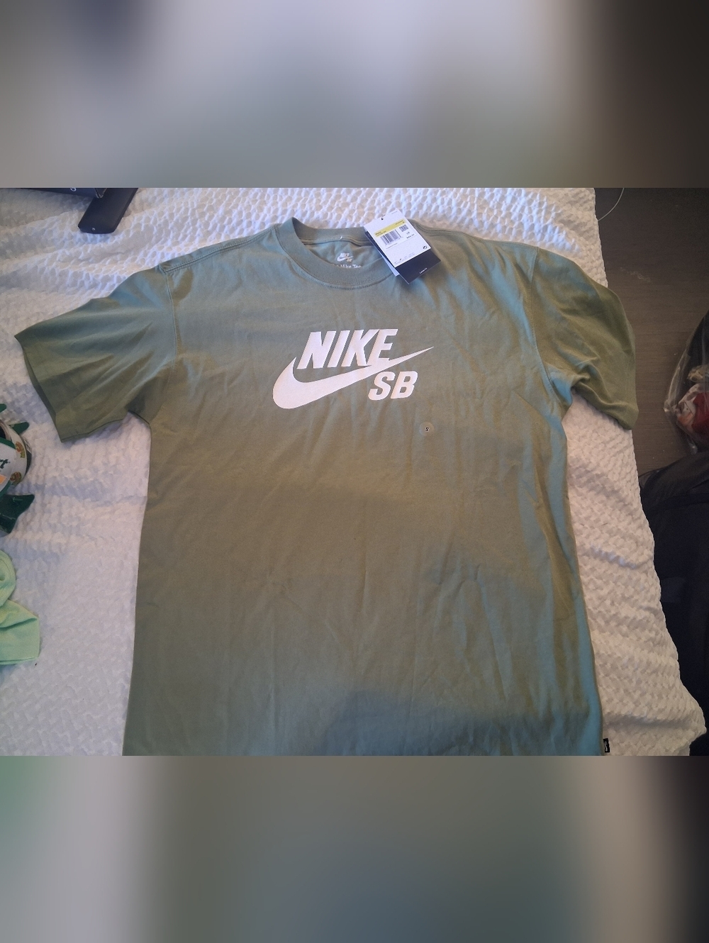 Nike SB Olive Green Short Sleeve Tee with White Logo